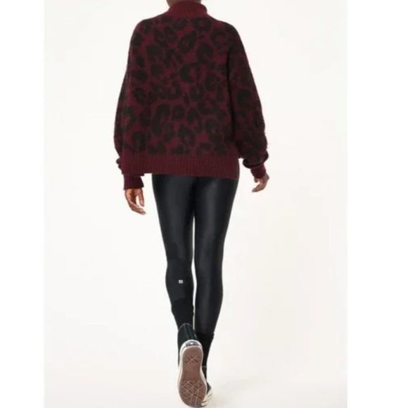 SWEATY BETTY - worn once! Wool/alpaca sweater size M. Black cherry purple. - Picture 3 of 7